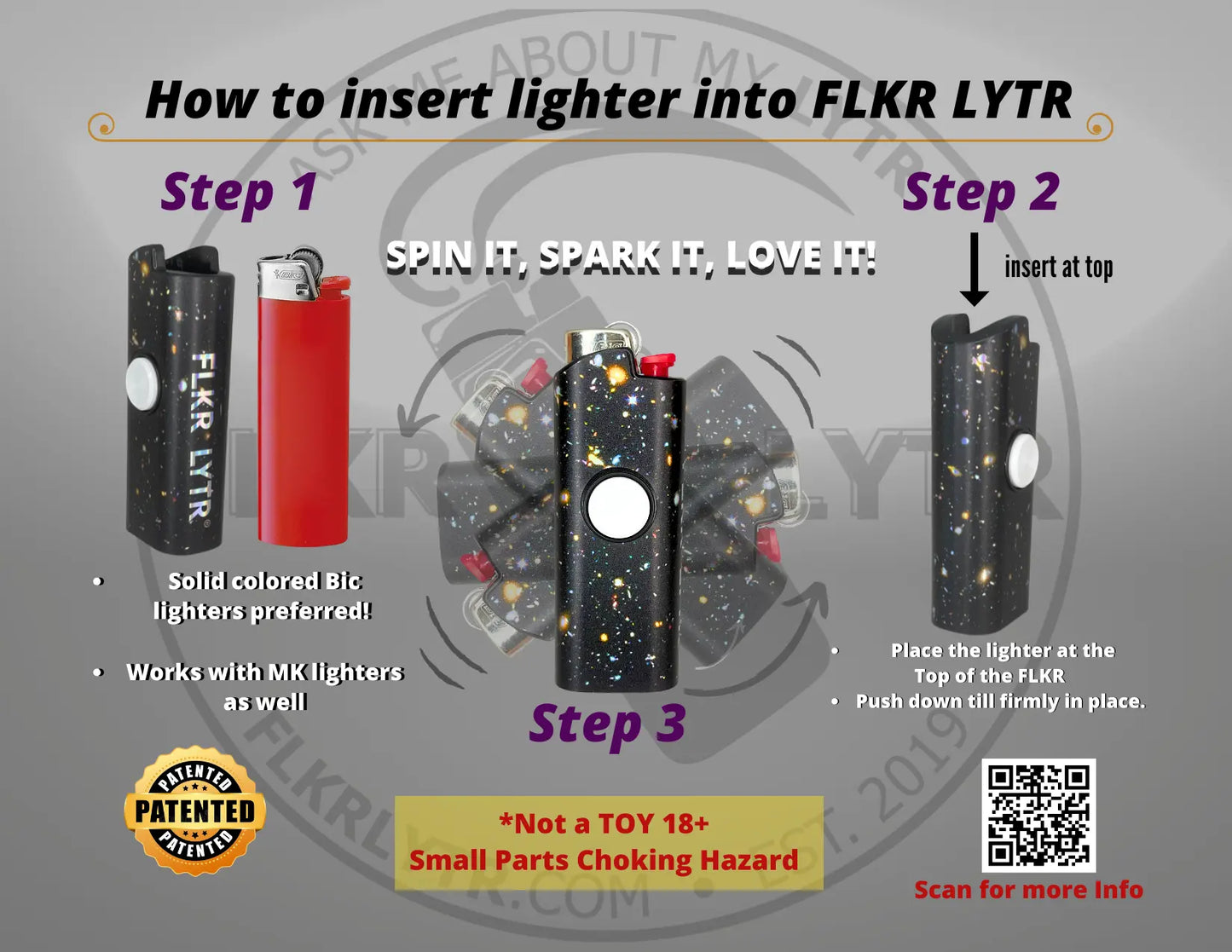 FLKR LYTR Sassy Sasquatch Fidget Spinning Lighter Case Matte Calming Security Protective Cover for Bic Lighters High Quality Polypropylene