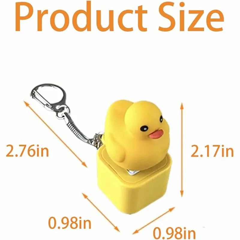 Quacking Duck Keyboard Keychain Button Pinch Music Pendant Funny Fidget Toy for Relaxation (1 Pc)