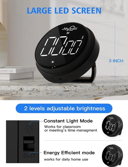 Digital Kitchen Timer, 2 Pack Magnetic Timer with Large LED Display Screen, 3 Volume Levels, Ideal for Cooking Baking Teaching Fitness, Red