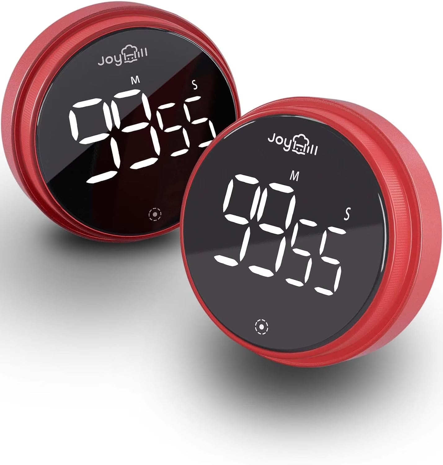 Digital Kitchen Timer, 2 Pack Magnetic Timer with Large LED Display Screen, 3 Volume Levels, Ideal for Cooking Baking Teaching Fitness, Red
