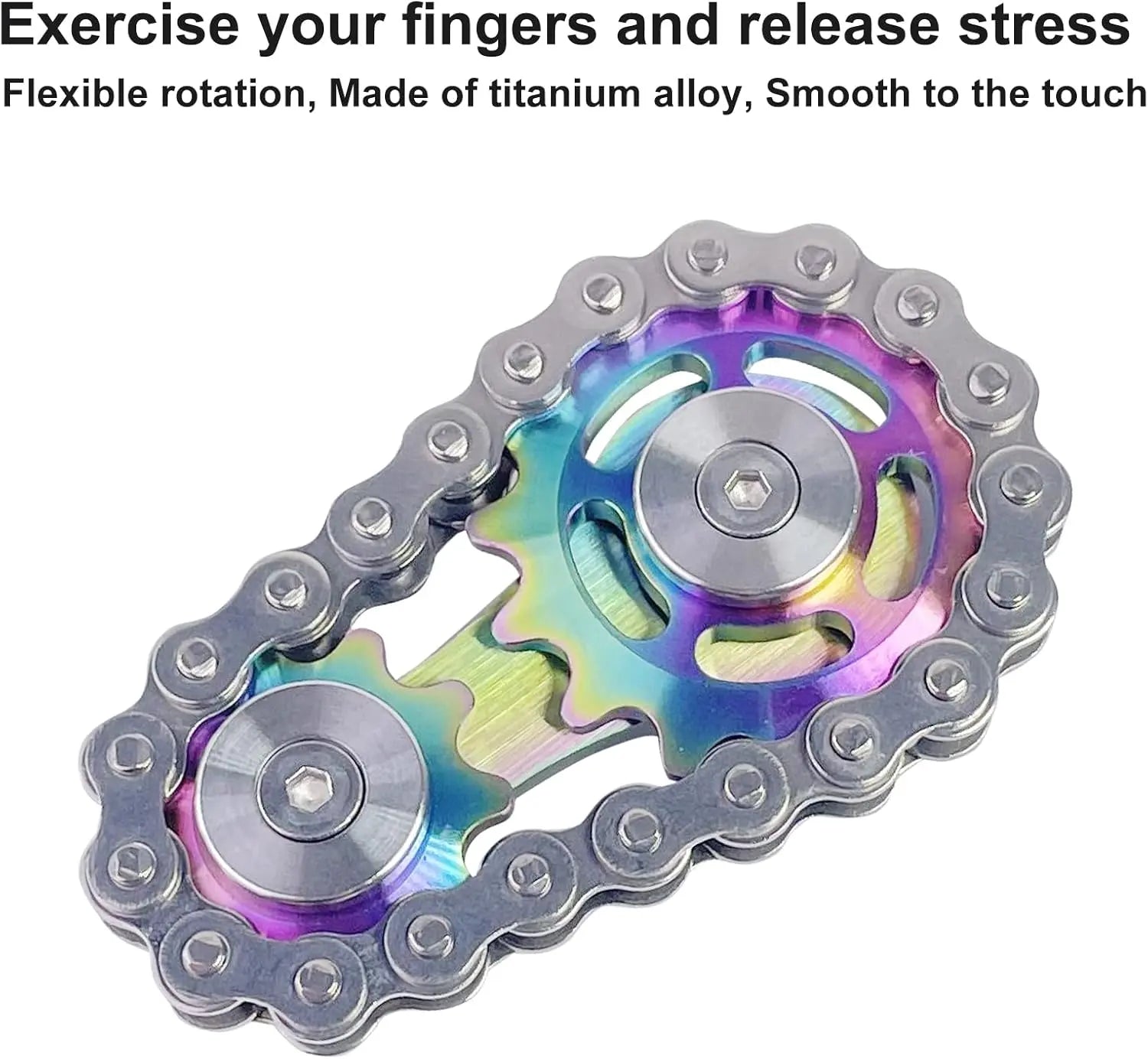 Bike Chain Sprocket-Inspired Fidget Spinner Toy for Stress Relief, Focus Improvement, and Muscle Stimulation for Ages 8+ Years