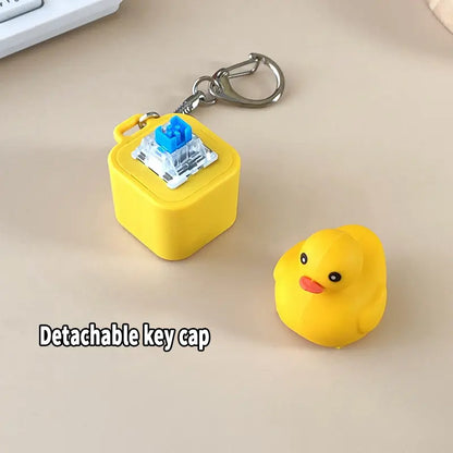 Quacking Duck Keyboard Keychain Button Pinch Music Pendant Funny Fidget Toy for Relaxation (1 Pc)