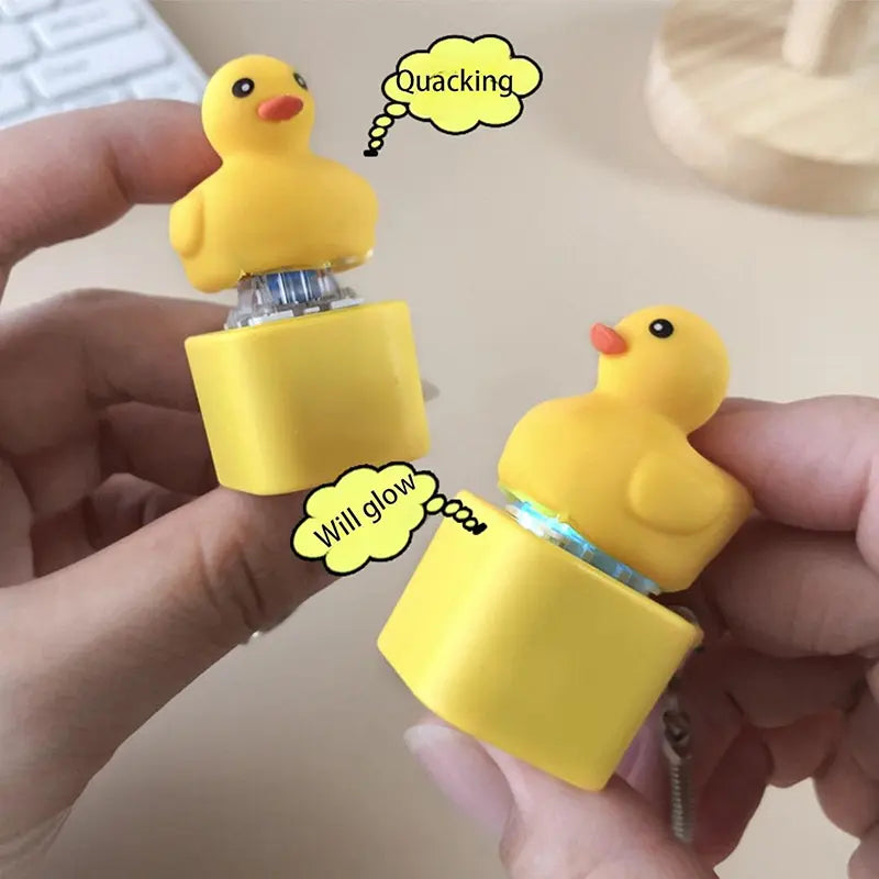 Quacking Duck Keyboard Keychain Button Pinch Music Pendant Funny Fidget Toy for Relaxation (1 Pc)
