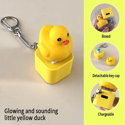Quacking Duck Keyboard Keychain Button Pinch Music Pendant Funny Fidget Toy for Relaxation (1 Pc)
