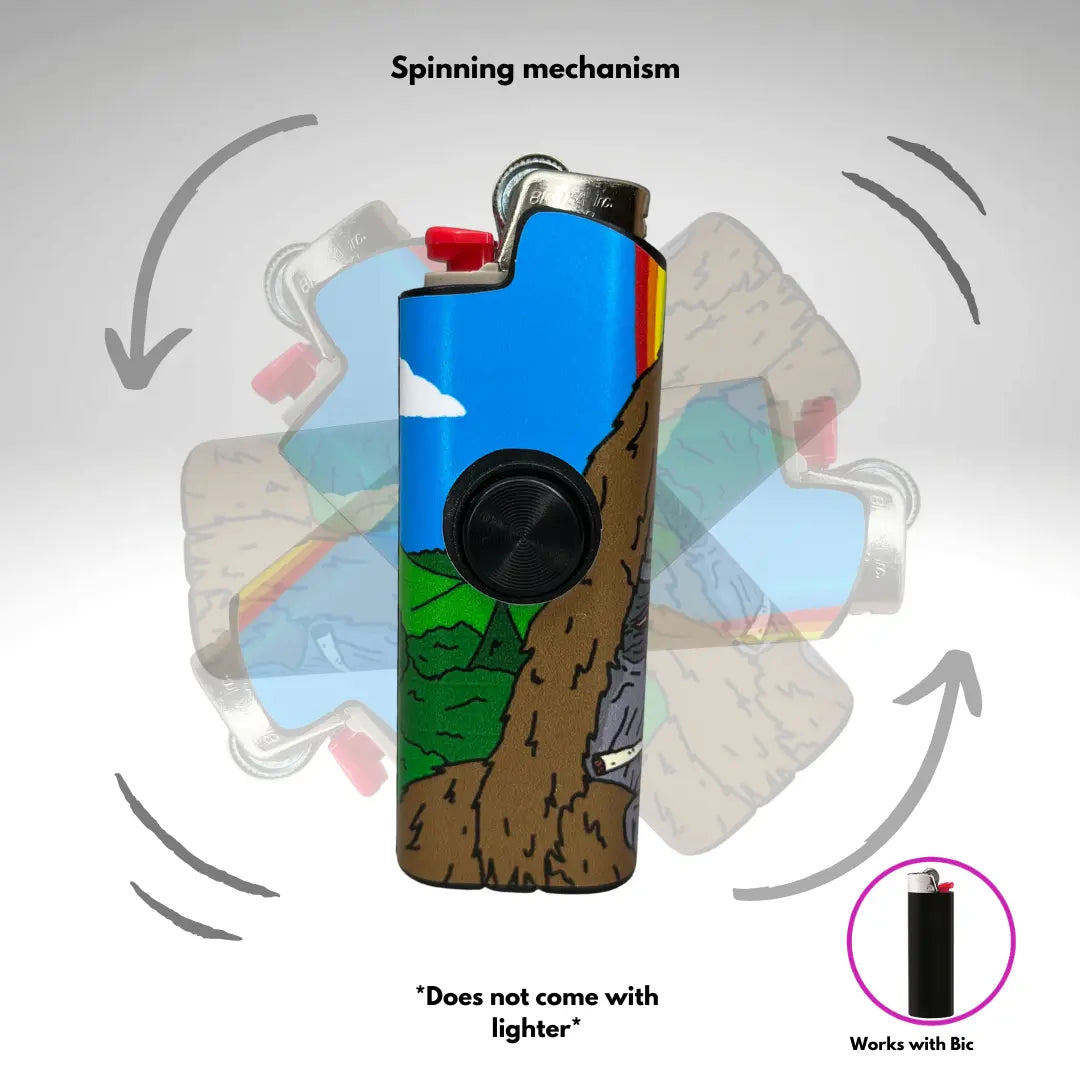 FLKR LYTR Sassy Sasquatch Fidget Spinning Lighter Case Matte Calming Security Protective Cover for Bic Lighters High Quality Polypropylene