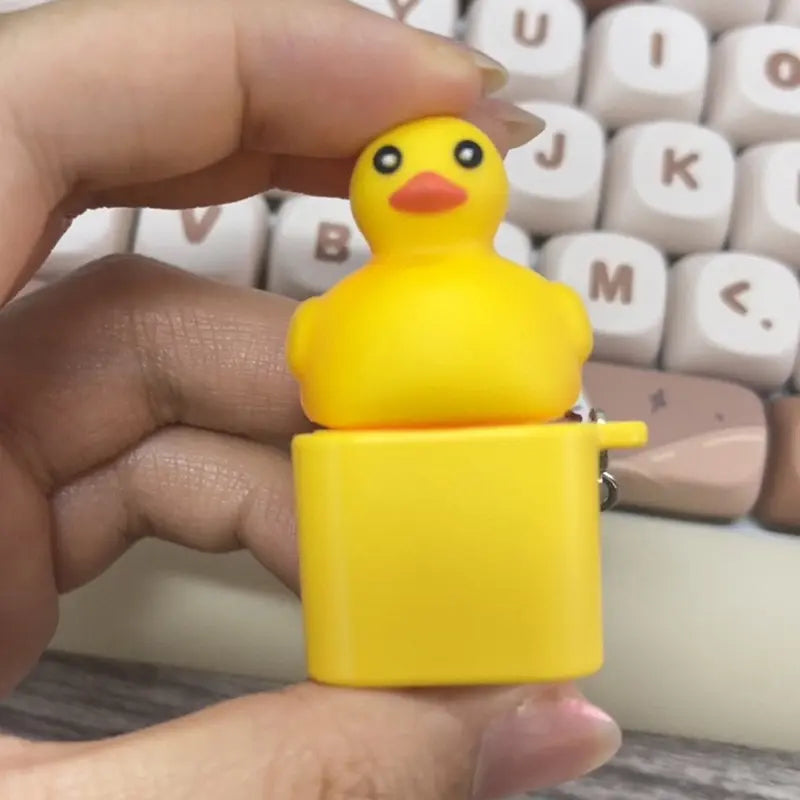 Quacking Duck Keyboard Keychain Button Pinch Music Pendant Funny Fidget Toy for Relaxation (1 Pc)