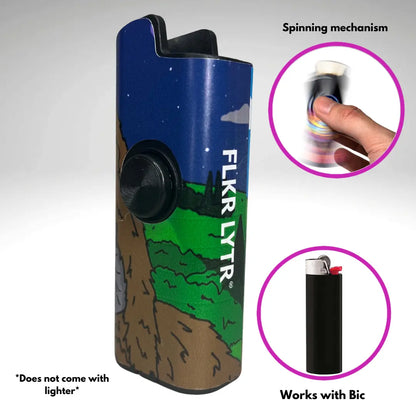FLKR LYTR Sassy Sasquatch Fidget Spinning Lighter Case Matte Calming Security Protective Cover for Bic Lighters High Quality Polypropylene