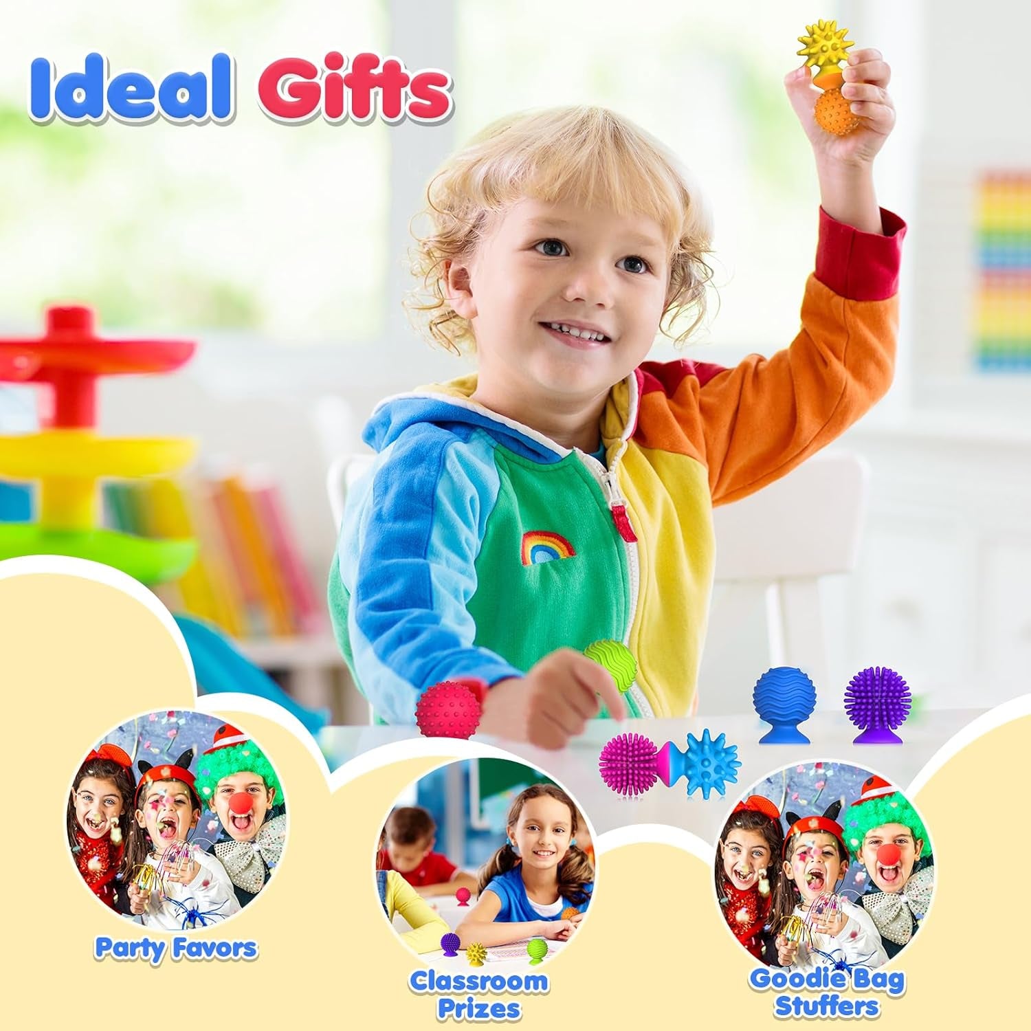 Sensory Fidget Toys Kids Adults: 24 Pack Textured Sensory Toys for Autism Kids C