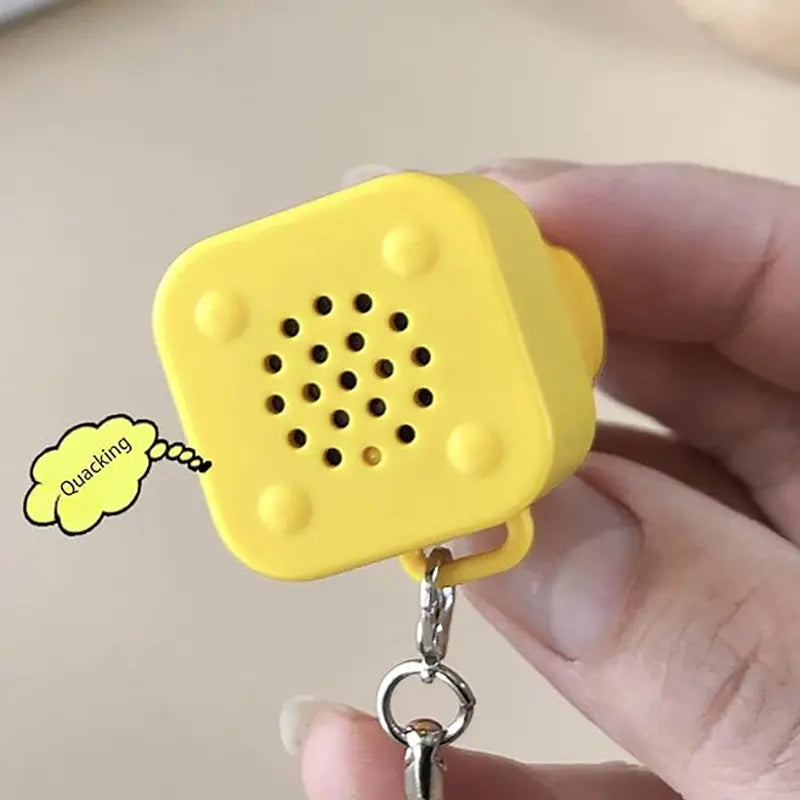 Quacking Duck Keyboard Keychain Button Pinch Music Pendant Funny Fidget Toy for Relaxation (1 Pc)