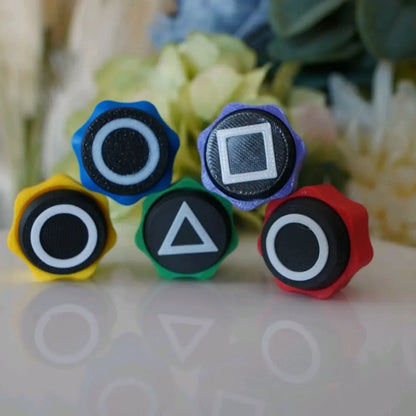 Fidget Clickers - Cactus Deviled Egg Coffee Desk Fidgets and Keychains, Vibrant Designs, Keychain or Backpack Fun