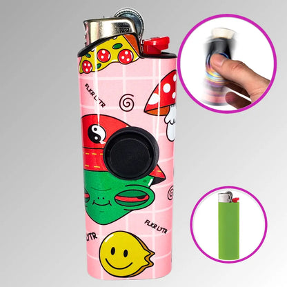 FLKR LYTR: High Alien Spinning Lighter Case, Works with BIC, High Quality Polypropylene Body for Durability, Comes with One Hi Alien Design - $9.99 Accessories Cover Matte Lighter
