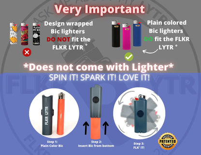 FLKR LYTR: High Alien Spinning Lighter Case, Works with BIC, High Quality Polypropylene Body for Durability, Comes with One Hi Alien Design - $9.99 Accessories Cover Matte Lighter