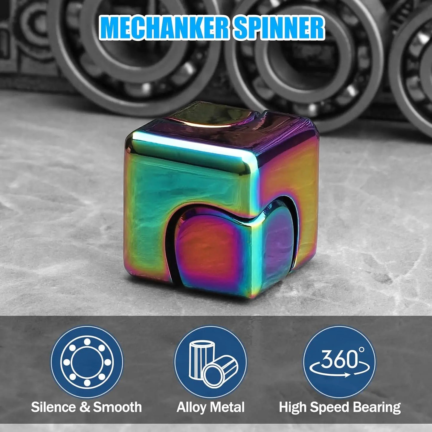 Bike Chain Sprocket-Inspired Fidget Spinner Toy for Stress Relief, Focus Improvement, and Muscle Stimulation for Ages 8+ Years