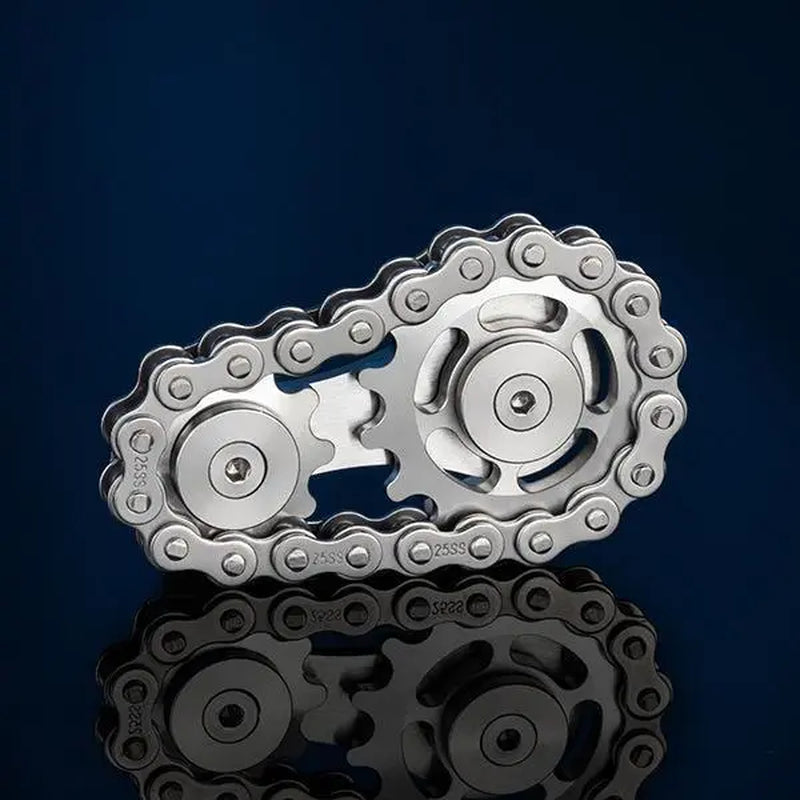 Bike Chain Sprocket-Inspired Fidget Spinner Toy for Stress Relief, Focus Improvement, and Muscle Stimulation for Ages 8+ Years