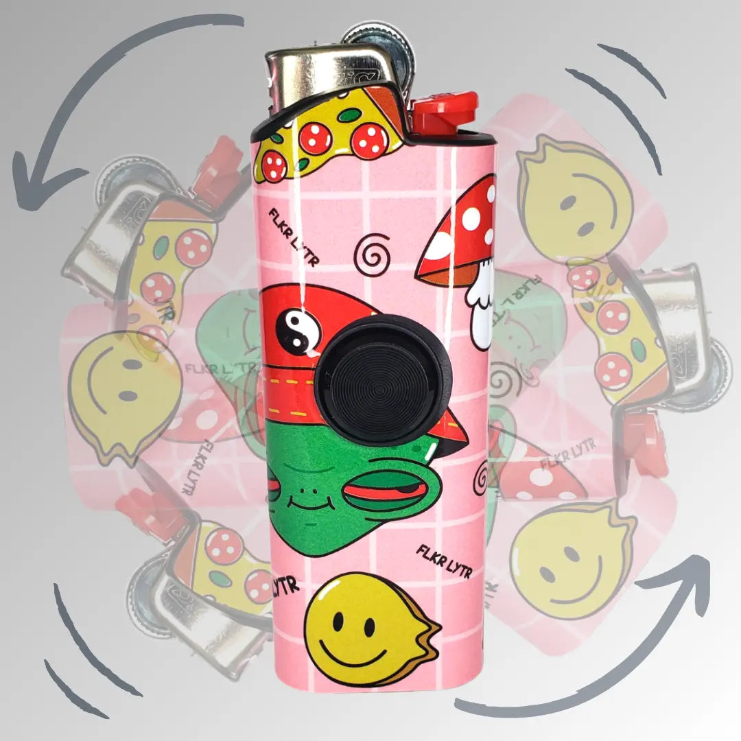 FLKR LYTR: High Alien Spinning Lighter Case, Works with BIC, High Quality Polypropylene Body for Durability, Comes with One Hi Alien Design - $9.99 Accessories Cover Matte Lighter