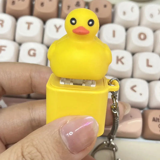 Quacking Duck Keyboard Keychain Button Pinch Music Pendant Funny Fidget Toy for Relaxation (1 Pc)