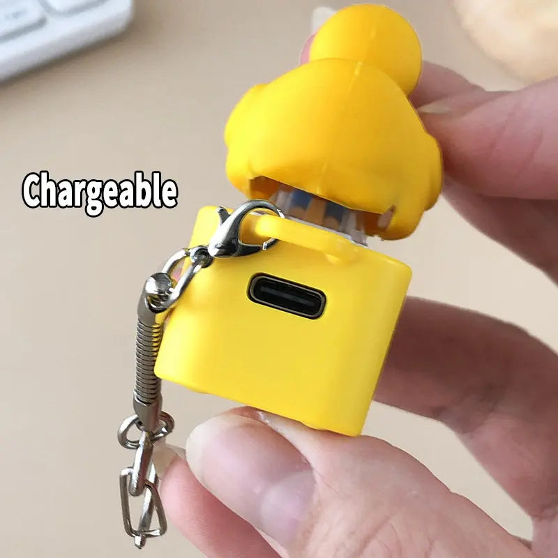Quacking Duck Keyboard Keychain Button Pinch Music Pendant Funny Fidget Toy for Relaxation (1 Pc)