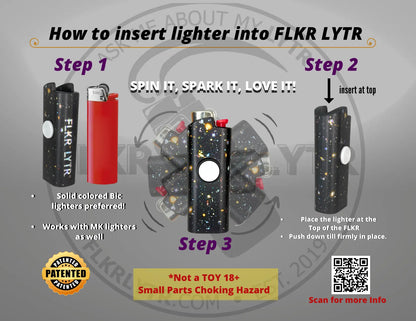 FLKR LYTR Sassy Sasquatch Fidget Spinning Lighter Case Matte Calming Security Protective Cover for Bic Lighters High Quality Polypropylene