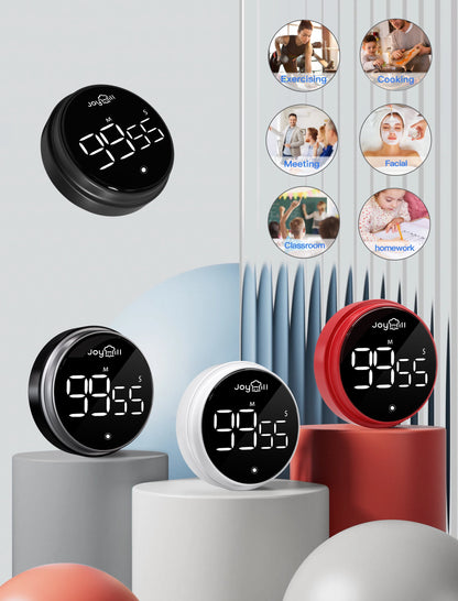 Digital Kitchen Timer, 2 Pack Magnetic Timer with Large LED Display Screen, 3 Volume Levels, Ideal for Cooking Baking Teaching Fitness, Red