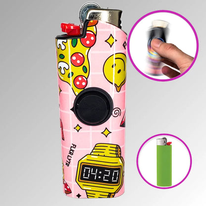 FLKR LYTR: High Alien Spinning Lighter Case, Works with BIC, High Quality Polypropylene Body for Durability, Comes with One Hi Alien Design - $9.99 Accessories Cover Matte Lighter