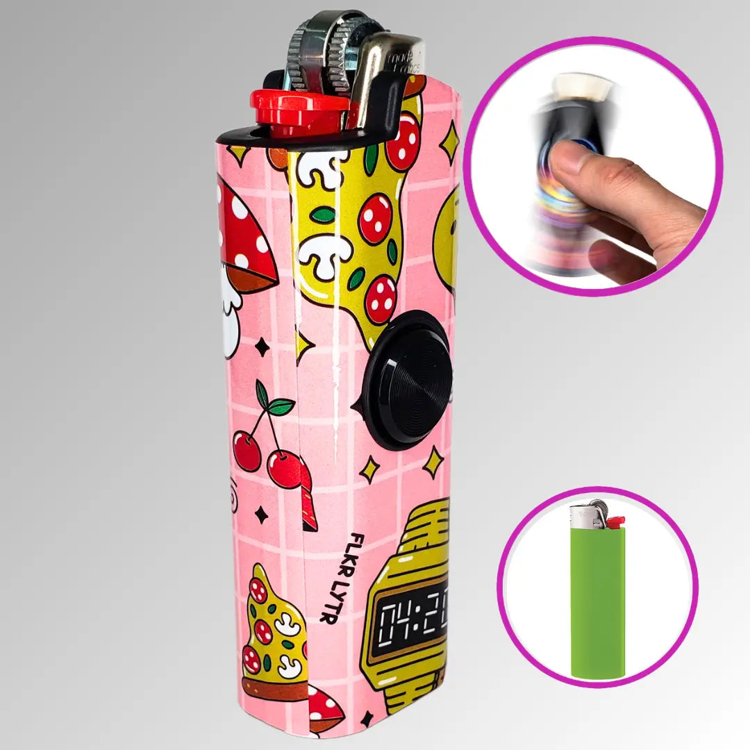 FLKR LYTR: High Alien Spinning Lighter Case, Works with BIC, High Quality Polypropylene Body for Durability, Comes with One Hi Alien Design - $9.99 Accessories Cover Matte Lighter