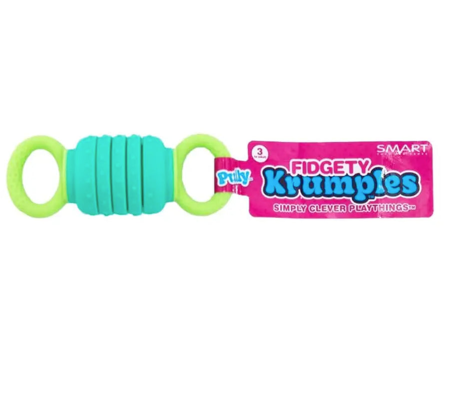 Krumples Fidget Pullys - 6 PACK - Finger Size Fidget Fun for Ages 1+ Made from Food Grade Silicone - Sensory Play Toy for Stress Relief & Focus Enhancement